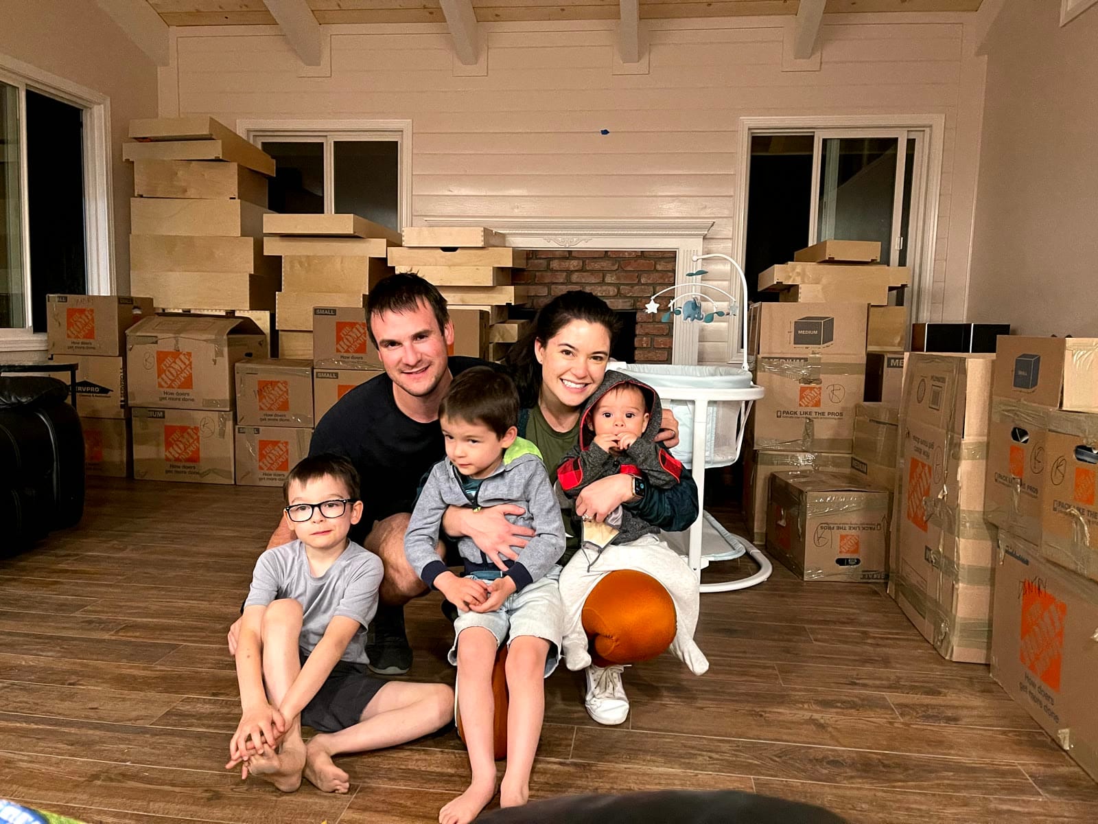 Marlette, Jesse, and their children returning home after the restoration