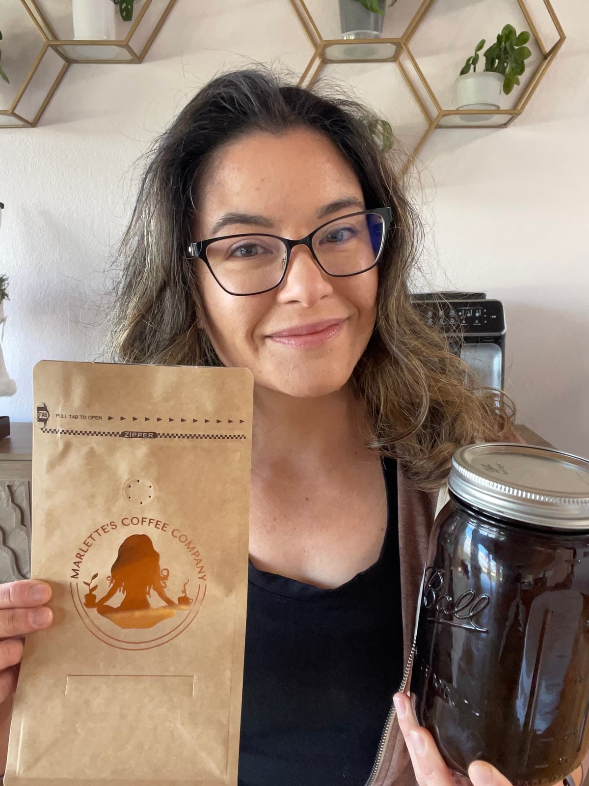Marlette with an early branded coffee package